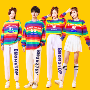 长袖现代舞蹈服学生啦啦队表演服爵士舞套装女团演出服年会服装冬