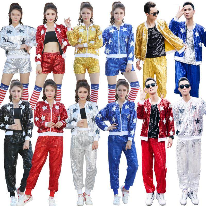 舞蹈服女成人套装新款演出服现代舞青春街舞拉拉队跳舞爵士舞服装图片