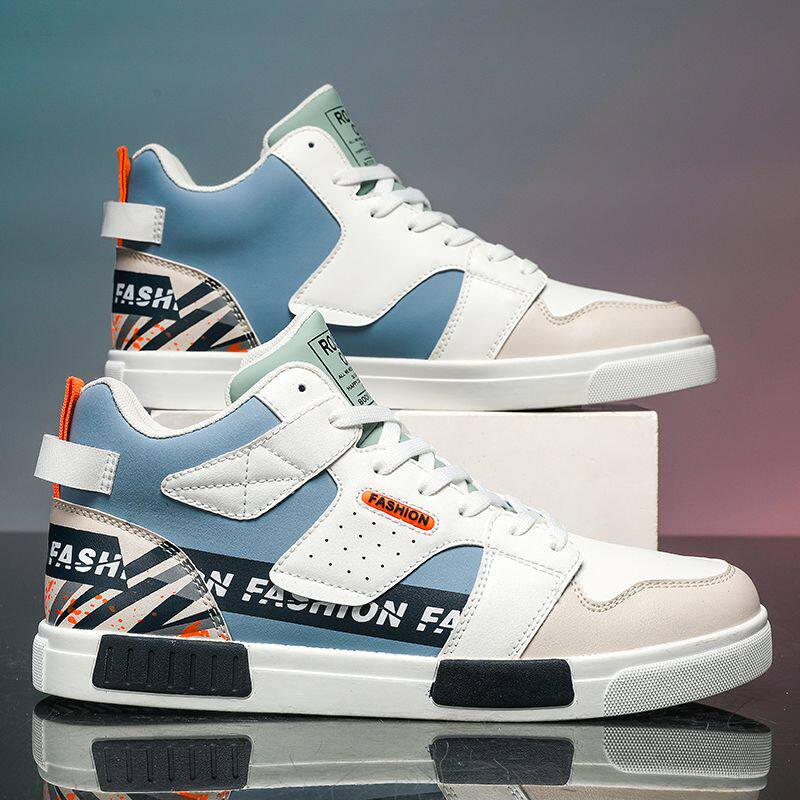 男鞋2025冬季新款高帮鞋青少年潮流板鞋男士百搭休闲鞋学生运动鞋