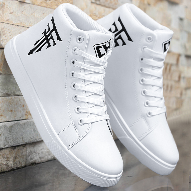 冬季男鞋2025新款高帮鞋男士潮流休闲鞋青少年百搭板鞋时尚运动鞋