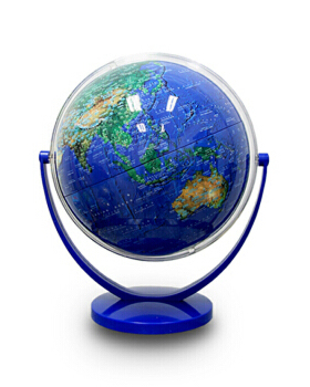 20cm 地球仪 万向 2120B21（万向）  中英文对照 地球地理知识 地形地貌 山川湖泊 地理学习 星球地图出版社