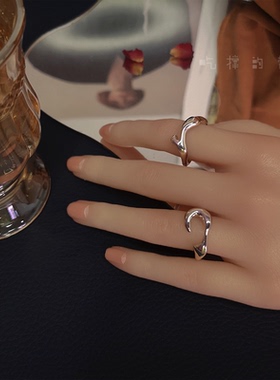 冷淡风高级感戒指简约不规则指环