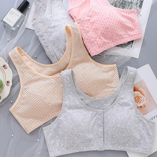 大码中老年妈妈纯棉前扣文胸200斤无钢圈薄款大胸显小哺乳内衣