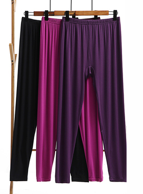 120-250斤大码莫代尔秋裤女中老年妈妈高腰加档秋冬线裤打底裤保