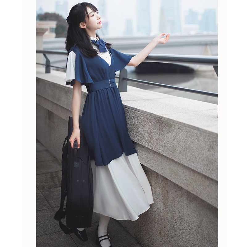 jk制服学院风套装2026春夏现新款温柔风长裙软妹超仙森系连衣裙图片