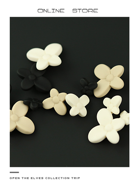 Manual◆ 蝴蝶金属树脂双拼扣子皮草大衣西装纽扣装饰扣女士衣服