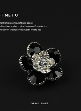 Manual◆法式复古风金属纽扣钻石装饰扣粗花呢外套毛衣百搭款扣子