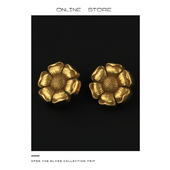 饰扣大衣外套西装 Manual 金属花形纽扣小香复古风装 扣百搭扣子