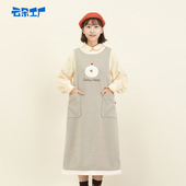 连衣裙打底裙中长款 云朵工厂小雪人贴布绣拼接背心裙秋冬季 无袖 女