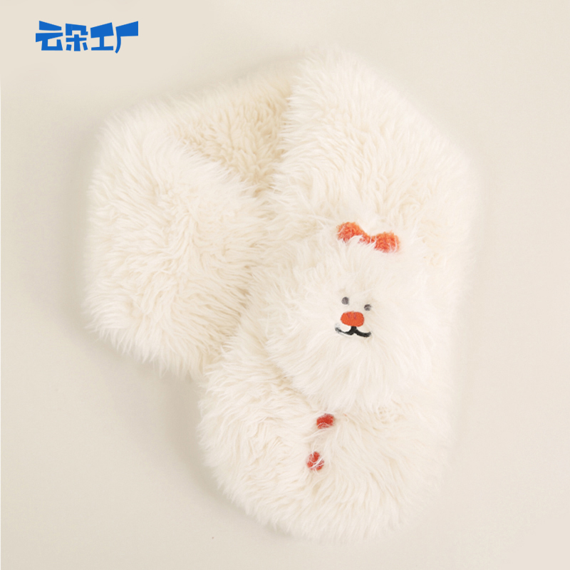 云朵工厂小雪人毛绒围巾