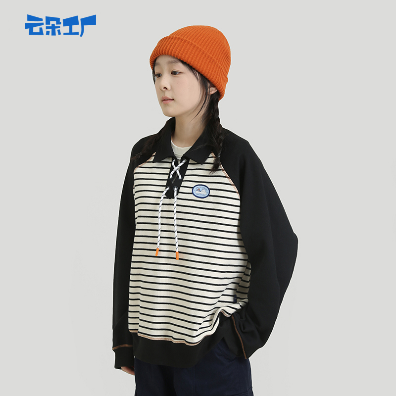 云朵工厂八头船Polo领条纹衫