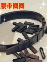 Black simple loop belt ring, loop belt accessory, high-end belt, men's waist belt, tail fixed loop thumbnail 3