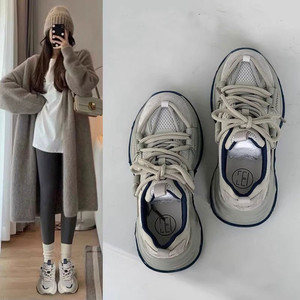 大码女鞋41-43肥脚宽脚胖老爹鞋网面女夏季透气休闲运动鞋春秋