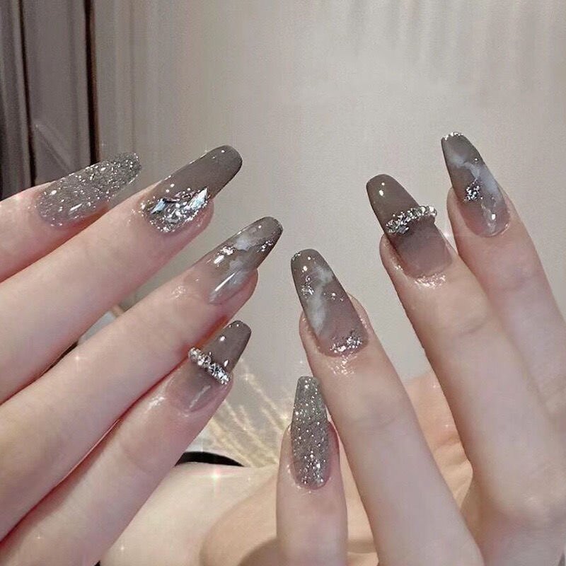 星辰夕雾穿戴甲爆闪指甲贴片光疗美甲片半手工假指甲小红书美甲贴