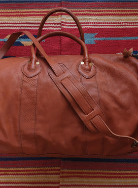 RRL全皮旅行包 意大利牛皮 复古做旧五金