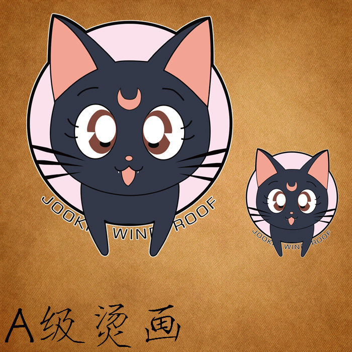 小猫咪女装t恤布贴辅料热转印胶印衣服贴柯式烫画图案印花装饰贴