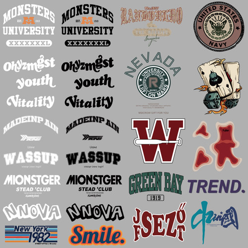 港风字母T恤卫衣印花辅料新款图案白墨烫画高弹无胶边