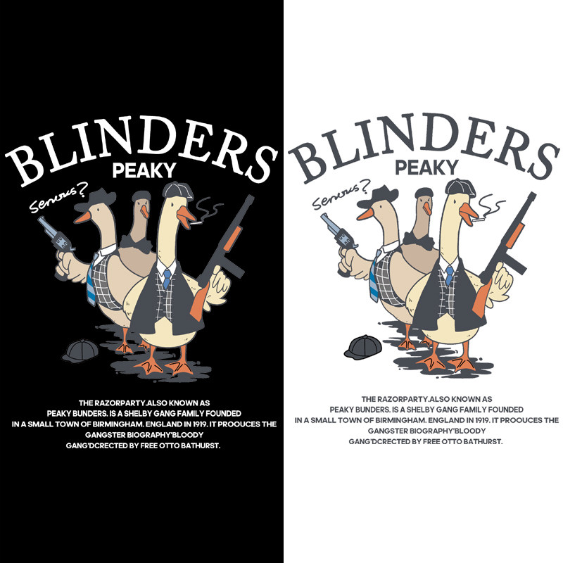 欧美黑帮鹅字母英文t恤卫衣衣服印花新款图案柯式烫画烫图贴