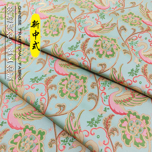 《FS134天鹅湖》国风提花服装布料仿宋锦马甲上衣汉服面料