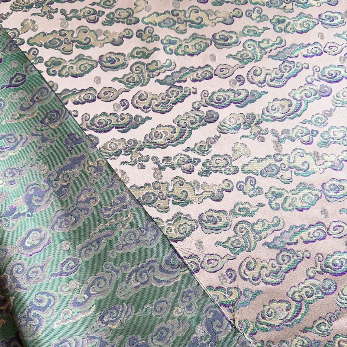 色织祥云织锦缎提花国风面料 新中式马甲旗袍裙古风箱包抱枕茶席