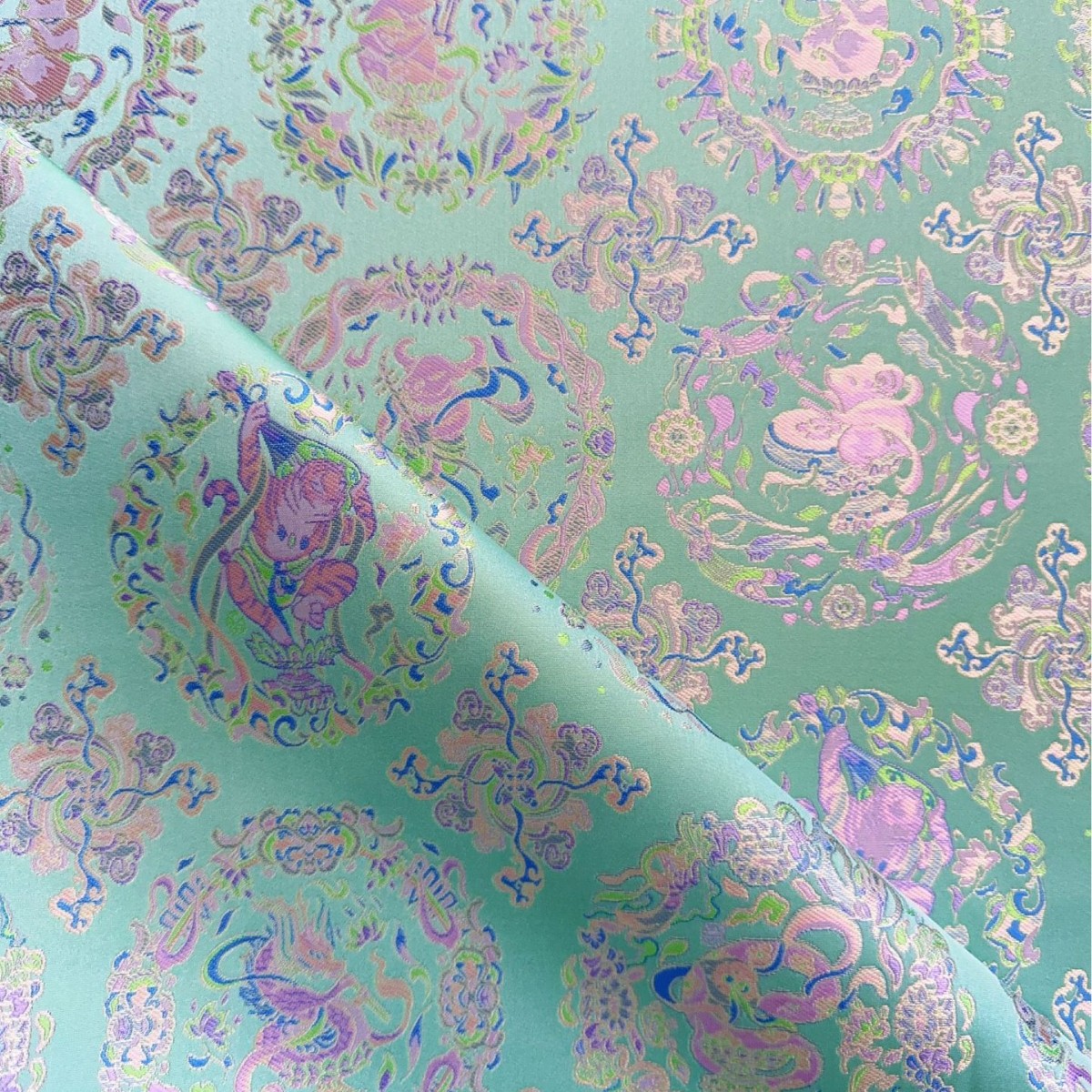 仿宋锦经典十二生肖提花面料 新中式马甲旗袍连衣裙茶席箱包抱枕