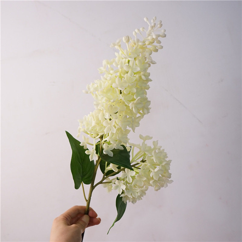 手感紫丁香拉力花仿真花客厅卧室装饰摆设花材油画风紫白色假花