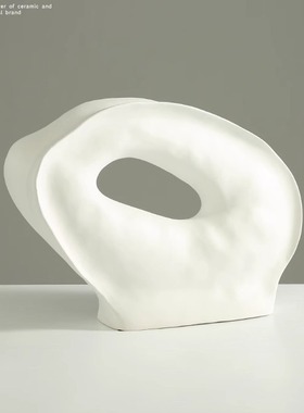 美宅现代中式抽象家居祥云陶瓷摆件 玄关客厅书房样板间软装饰品