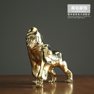 纯铜雕塑工艺品金属猴子摆件北欧轻奢软装样板房家居饰品动物猿猴