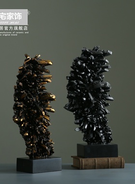 美式家居样板房铝金属创意晶体摆件 客厅玄关办公室桌面工艺摆饰