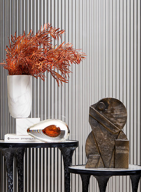 轻奢大理石花瓶客厅酒店样板间软装饰品北欧创意金属抽象雕塑摆件