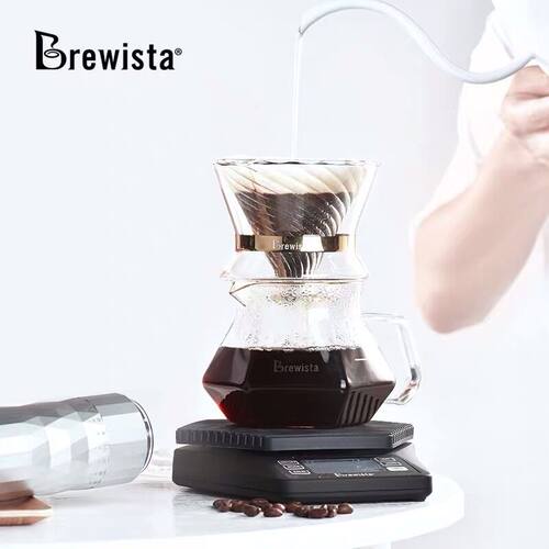 Brewista双层玻璃V60手冲咖啡滤杯/家用过滤杯分享壶咖啡套装器具