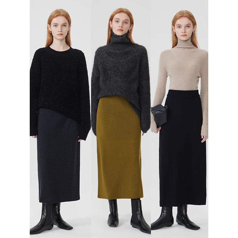 中长款直筒简约H版型半身裙