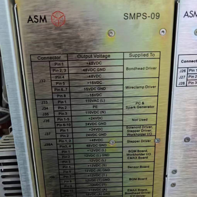 专业维修ASM焊线机 SMPS-09电源箱02-88135C 可发视屏验收交货
