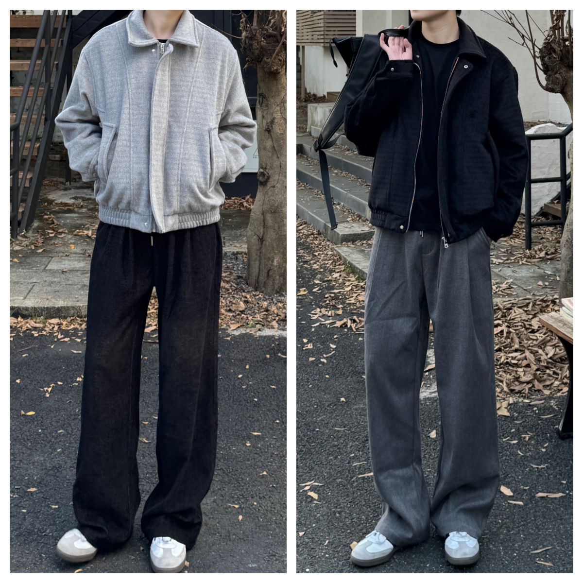 直筒显瘦加绒加厚休闲垂感西裤