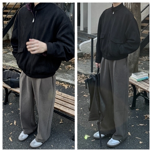 长裤 苏大恒韩版 秋冬毛呢加厚极简风垂感休闲百搭直筒软糯显瘦西裤