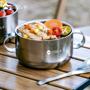 者双层纯钛隔热碗宝宝辅食吃饭碗儿童户外碗防烫防摔钛碗家用饭碗