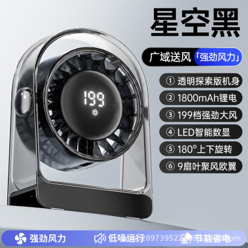 桌面空气循环扇涡轮电风扇小型静音大风力台式电扇学生宿舍办公室