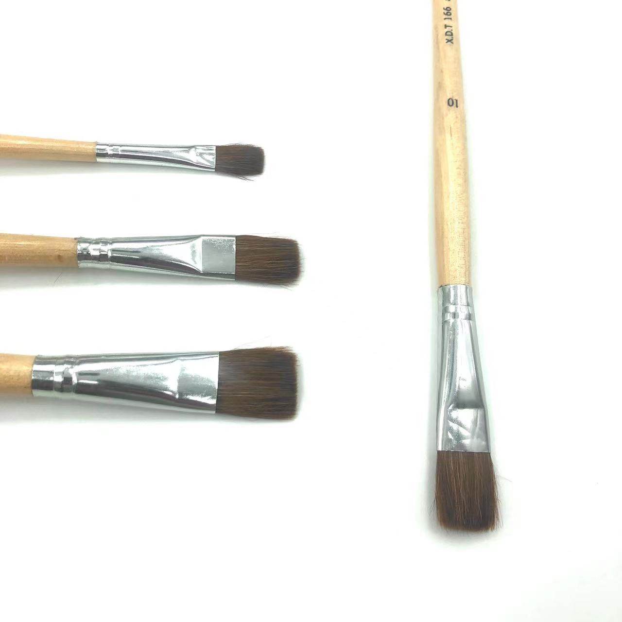 166狼毫平头画笔油画水粉丙烯颜料绘画平锋学生美术画笔单支套装,文具电教/文化用品/商务用品,水粉/水彩/油画专用笔,淘宝优惠券,粉丝福利购,淘宝优惠卷