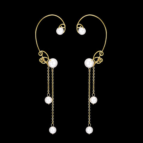 耳坠长款流苏原创设计珍珠