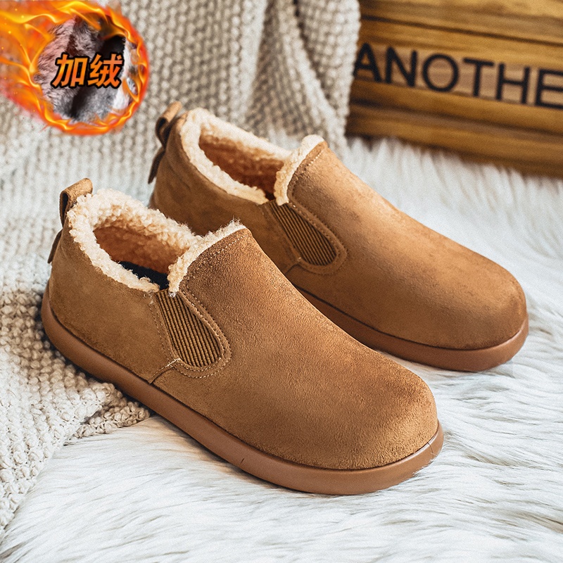 男鞋2025新款冬季防水防滑加绒保暖二棉鞋男士皮毛一体休闲勃肯鞋