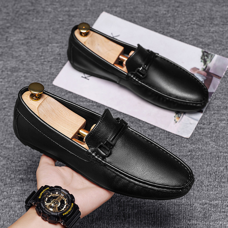 豆豆男鞋2026新款春季英伦商务休闲皮鞋男士一脚蹬开车软底工作鞋,流行男鞋,乐福鞋（豆豆鞋）,淘宝优惠券,粉丝福利购,淘宝优惠卷