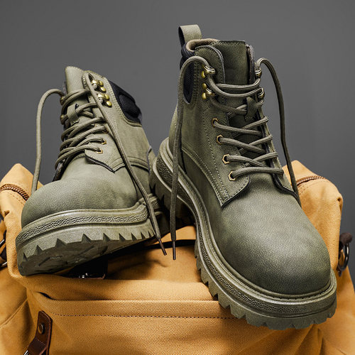 马丁靴男款2025新款冬季英伦复古中帮短靴防滑运动耐磨高帮工装靴