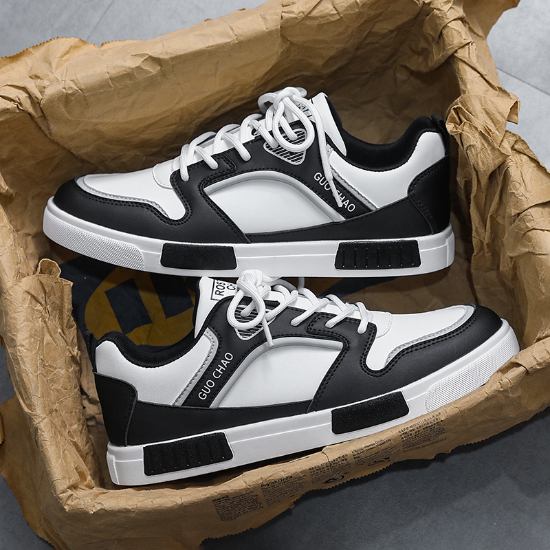 莆田男鞋冬季2025新款男士厚底增高小众设计感大码47皮面休闲板鞋