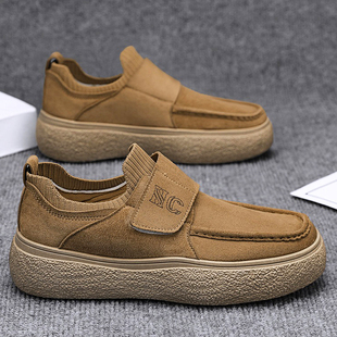 勃肯男鞋春季软底增高懒人一脚蹬运动厚底增高轻便工作乐福豆豆鞋