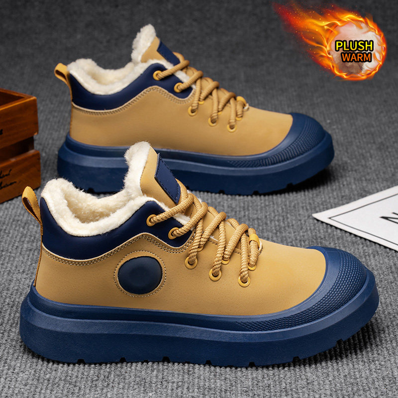 马丁靴男款冬季加绒加厚保暖休闲百搭板鞋男士运动厚底劳保工装鞋,流行男鞋,马丁靴,淘宝优惠券,粉丝福利购,淘宝优惠卷