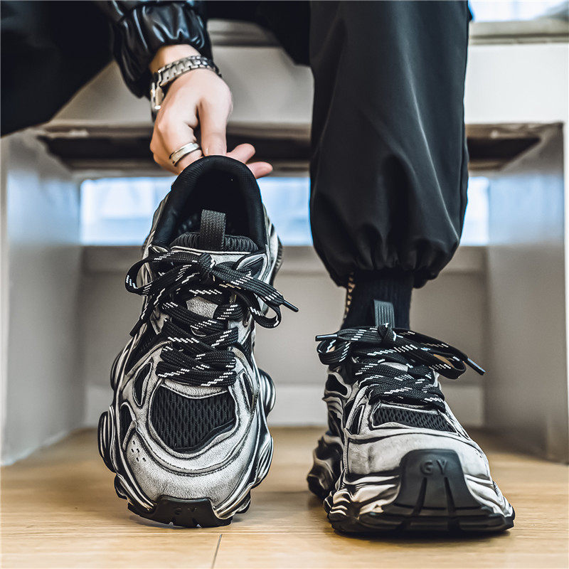 男鞋冬季2025新款潮牌复古休闲百搭软底运动爆款鞋子厚底老爹潮鞋