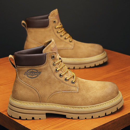 马丁靴男款冬季复古百搭潮流大黄靴男士运动休闲厚底高帮工装板鞋