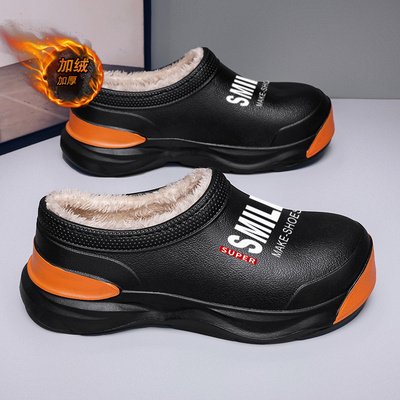 雪地靴男冬季懒人一脚蹬加绒保暖棉鞋皮毛一体零下40度防寒棉拖鞋