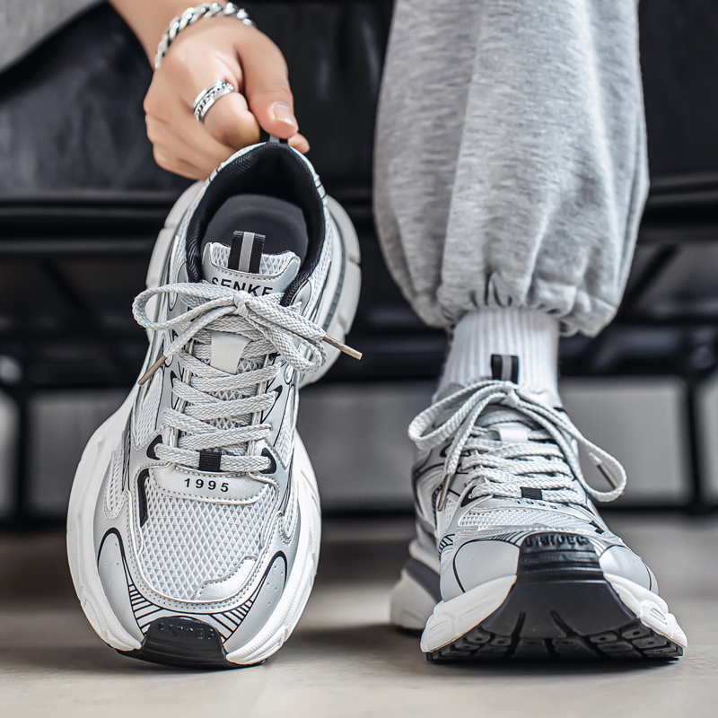 莆田男鞋2025冬季爆款高级感痞帅老爹潮鞋男士厚底增高休闲运动鞋