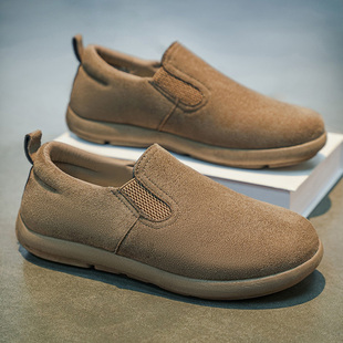 勃肯男鞋2026新款春季休闲复古翻毛皮鞋男士一脚蹬上班通勤穆勒鞋